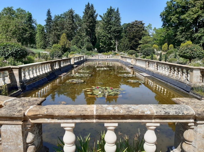 Easton Lodge Gardens balustraded pool