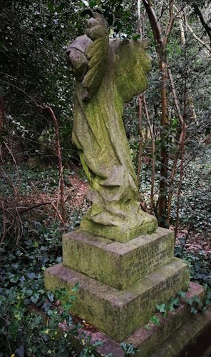 Large Stone Angel Monument Old Barnes Cemetery