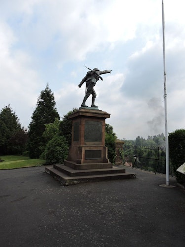 Pgds 20160608 153935 War Memorial And Flagpole Smoke From Steam Railway