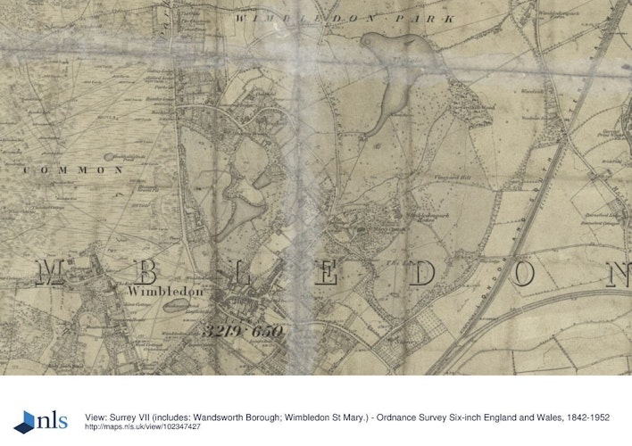 Wimbledon Park, Ordnance Survey map published in 1874